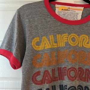 Aviator Nation - CALIFORNIA Retro Cropped Tee Size S